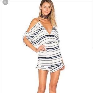 NWT. Lovers + Friends Stripes Romper. Size M